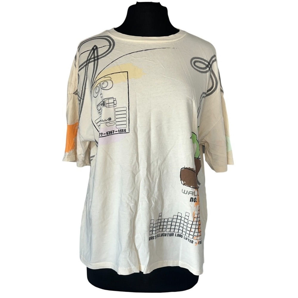Disney Pixar WALL-E Men's Medium Cream T-Shirt Waste Allocation Load Lifter